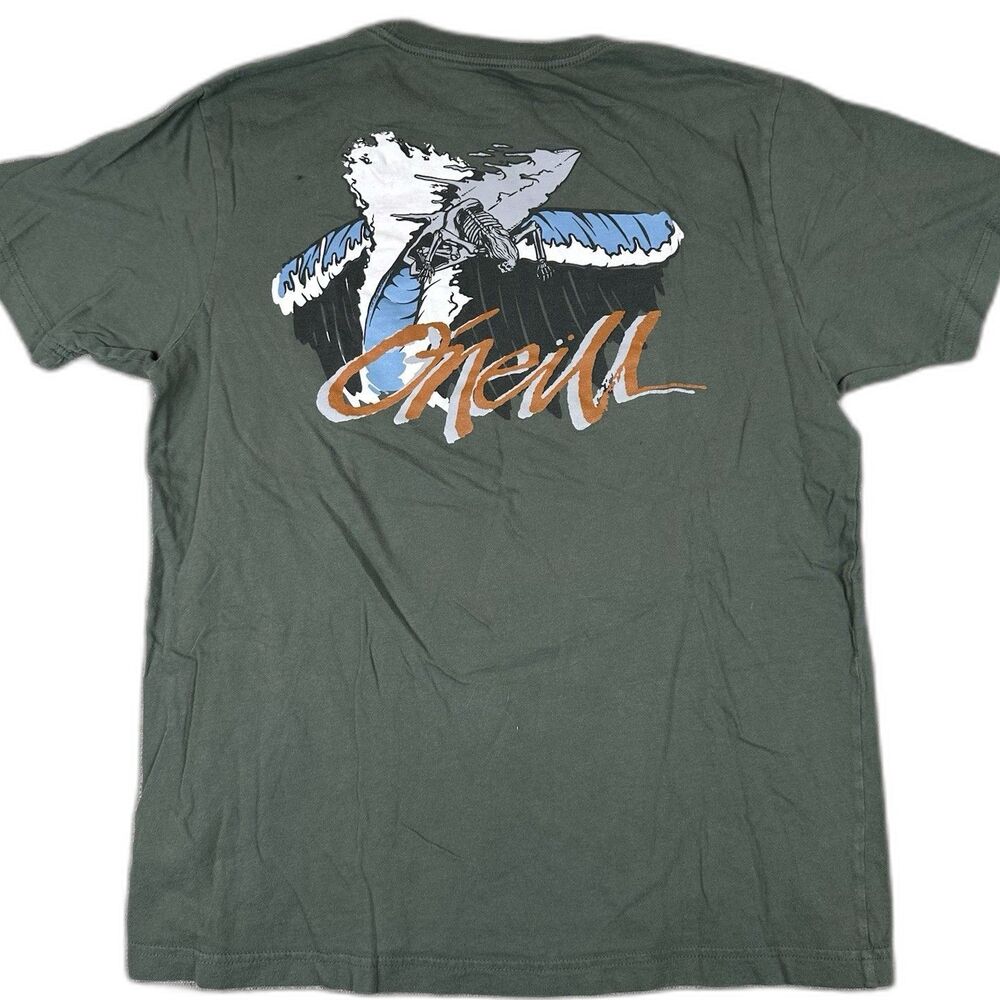O'Neill Surf Beach Co. Green Tee Shirt Short Sleeve Size Large Standard Fit